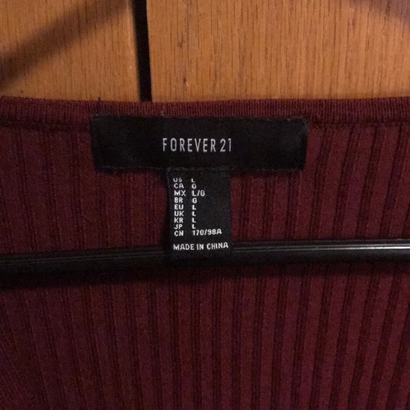 Forever 21 Maroon colored long sleeve dress - Picture 2 of 8